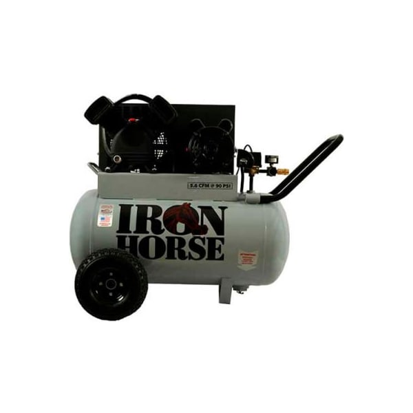 Wood Industries Iron Horse IHP5120H1-US, Portable Electric Air Compressor, 5 HP, 20 Gallon, Horizontal, 5.6 CFM IHP5120H1-US - main